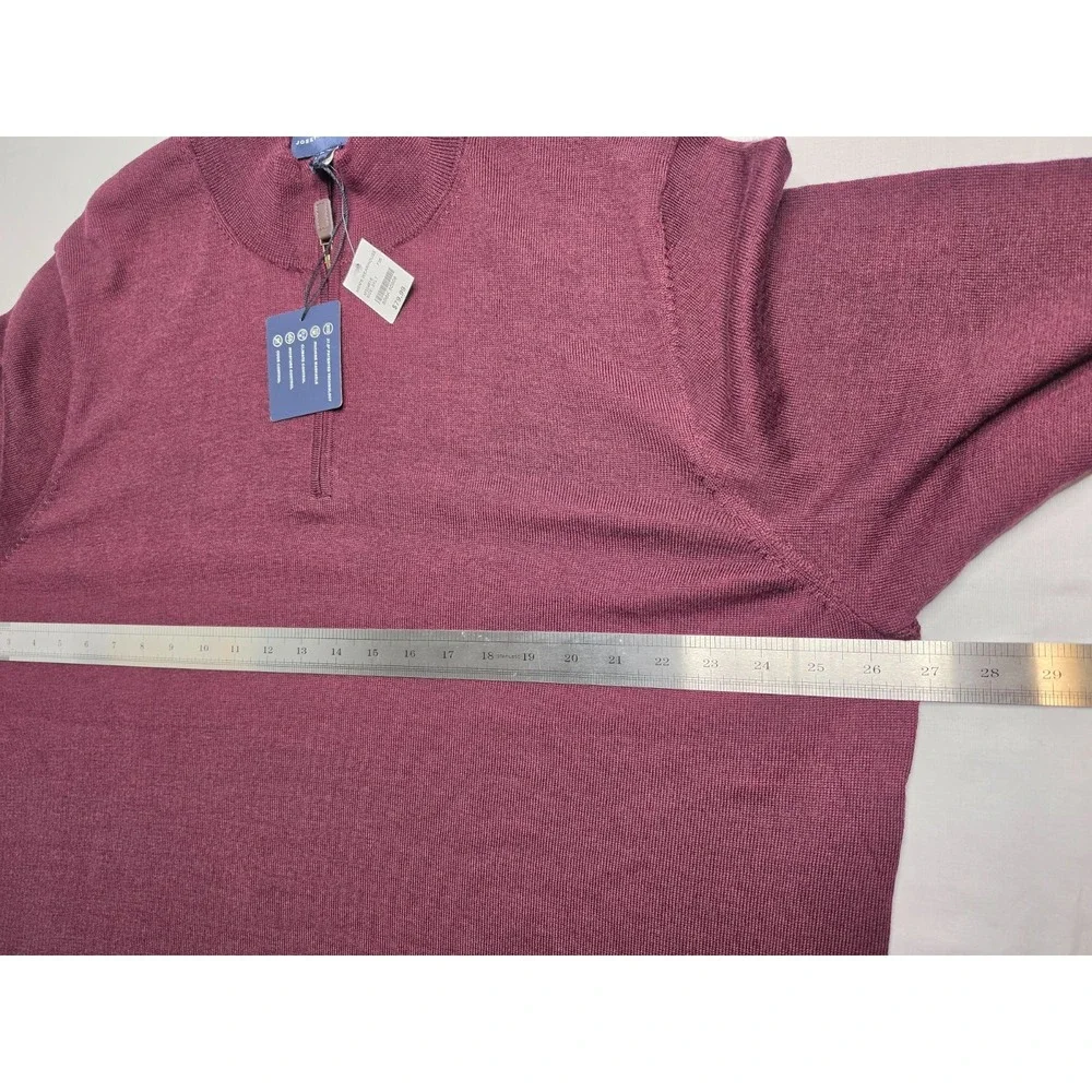 Joseph Abboud Sweater Men's 3XL Tall Burgundy Tight Knit Modern Fit Quarter Zip